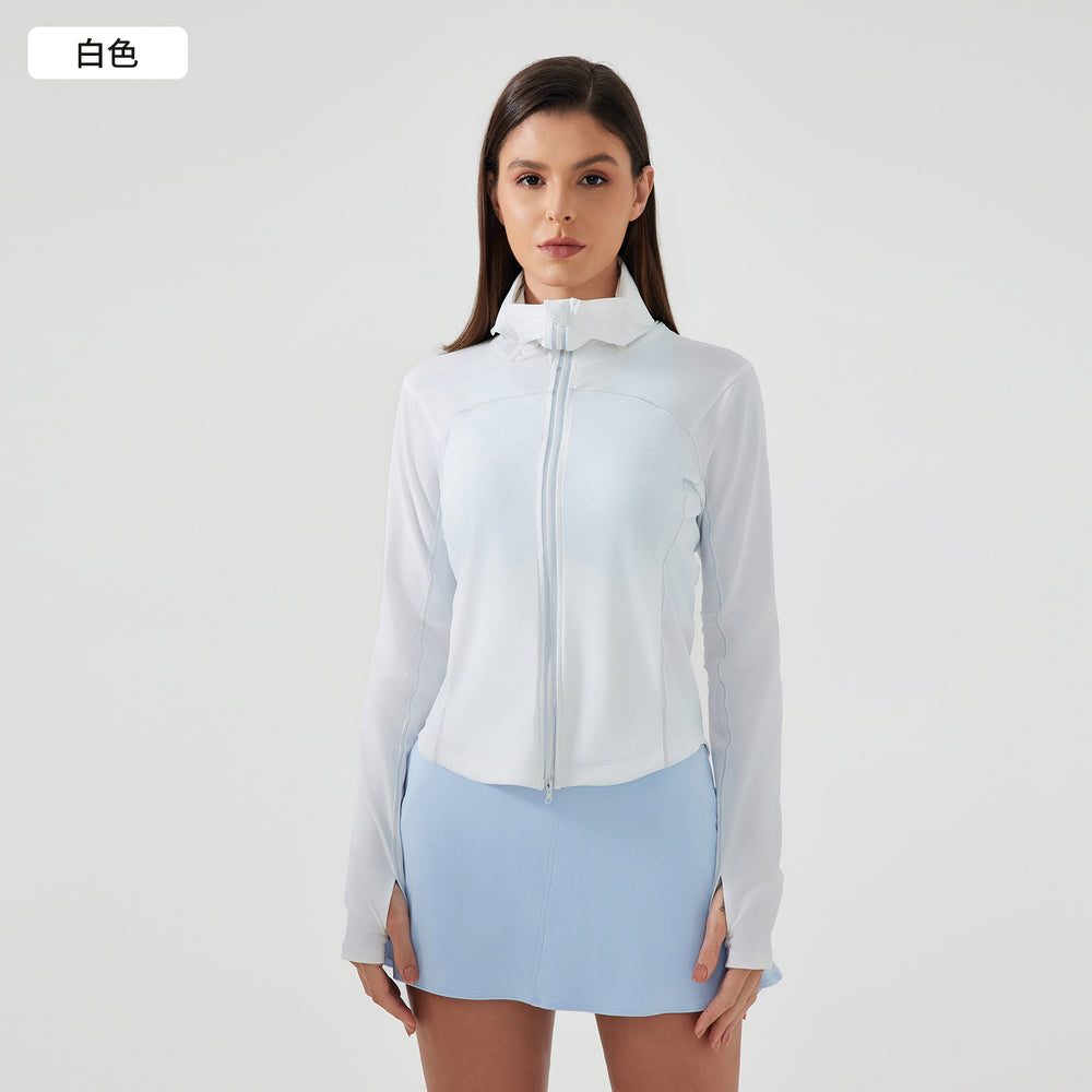 Premium new hooded sun protection jacket for women - two-way zipper, breathable, outdoor uv protection skin jacket d25019