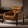 Vintage solid wood sofa, light luxury designer creative single sofa, ash wood fabric chair, designer sofa