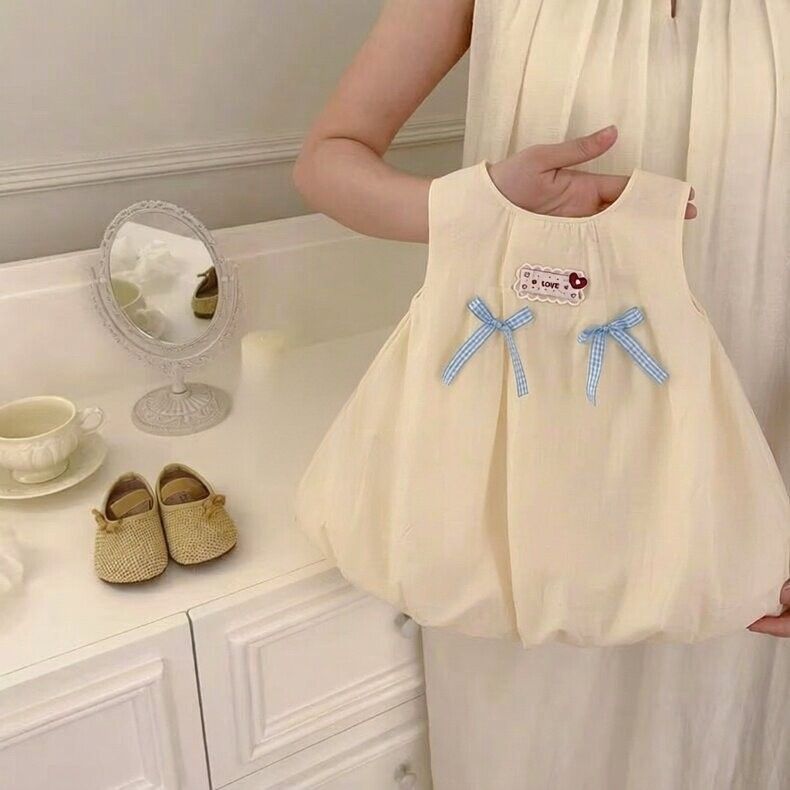 Baby dress sleeveless vest one year old clothes baby summer style one year old dress one year old princess dress small children's clothes