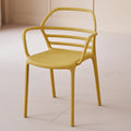 Modern casualthickened plastic cut out dining chair outdoor milk tea shop backrest armrest negotiation chair stackable stool