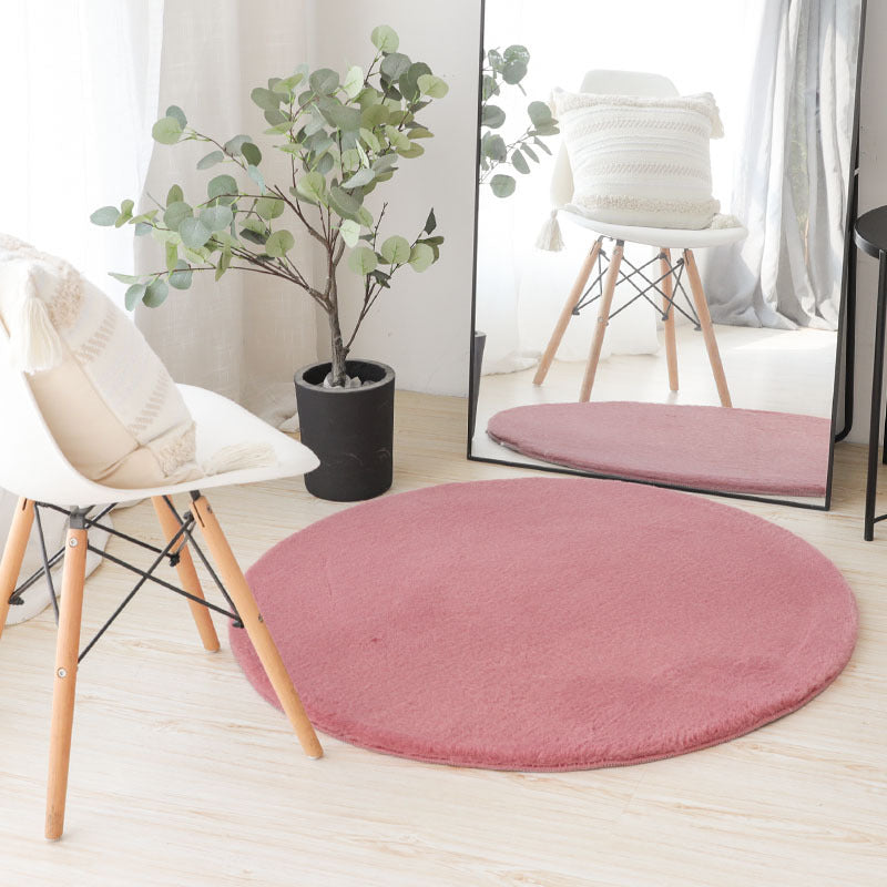 Imitation rabbit fur round carpet cat feeling floor mat hanging basket bedroom white ins bedside living room stuffed round mat