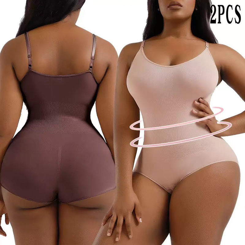 European and american plus size postpartum tummy control seamless bodysuit shapewear - one-piece shaper with waist cincher