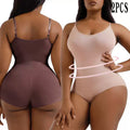 European and american plus size postpartum tummy control seamless bodysuit shapewear - one-piece shaper with waist cincher