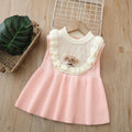 Spring new arrival: sweet cartoon knitted vest dress for little girls