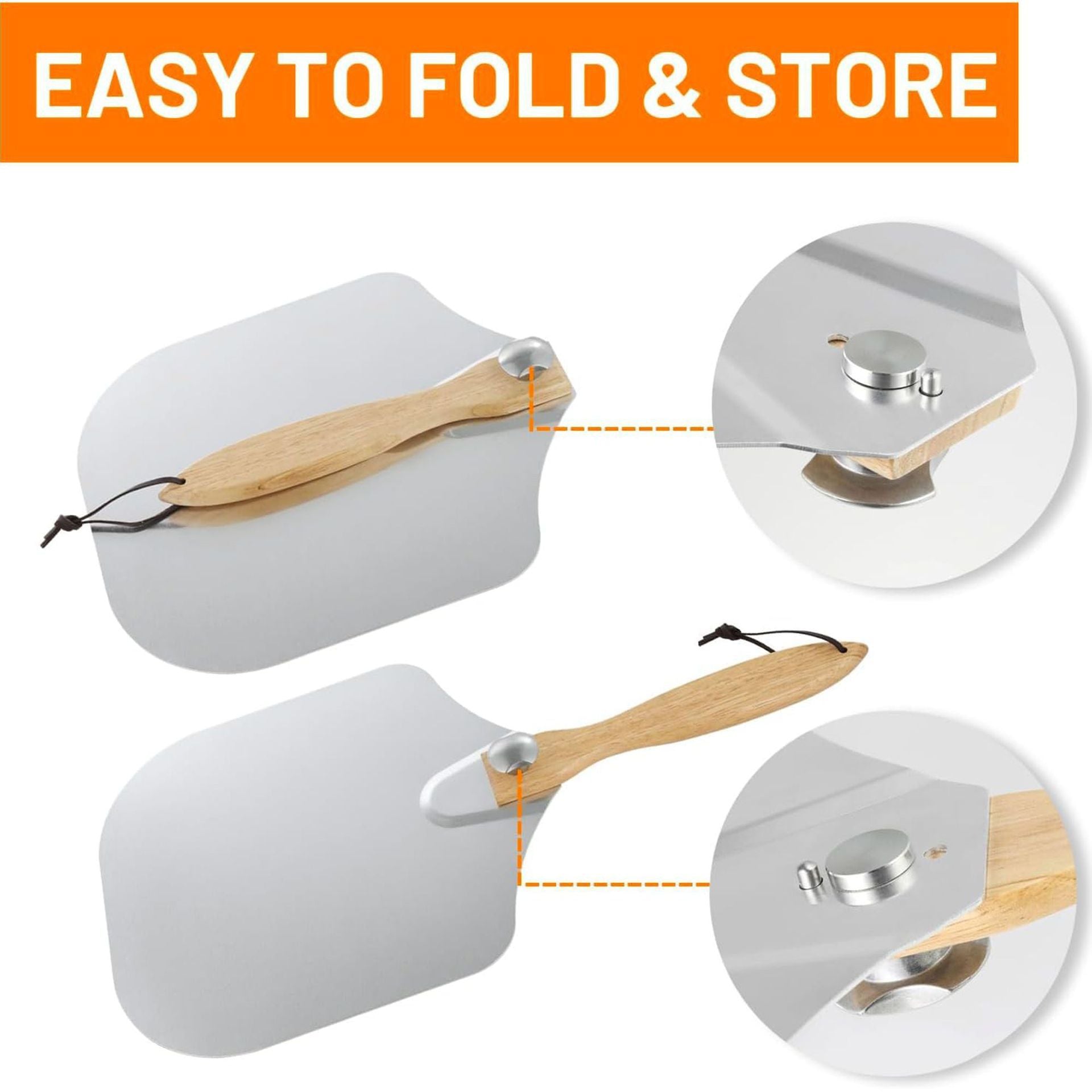 Cross-border aluminum wooden handle cooking shovel steak grilled shovel iron plate grilled shovel pizza shovel French tiramisu household