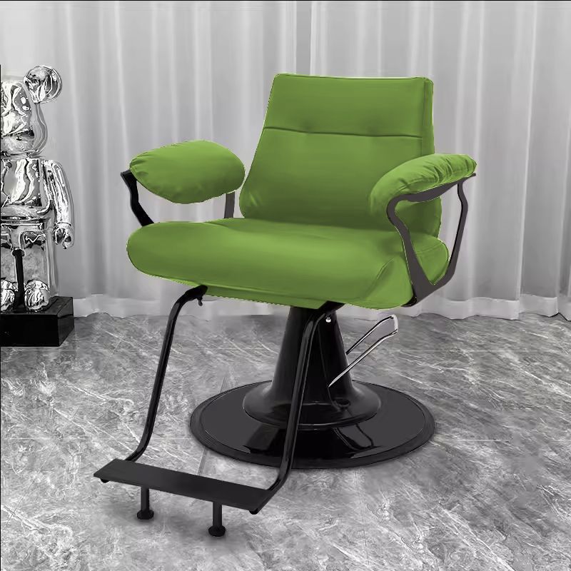 Influencer-approved barber chair - stainless steel, high-end salon chair for perming, dyeing, and cutting. features adjustable height, swivel function, and thickened padding. perfect for professional hair salons