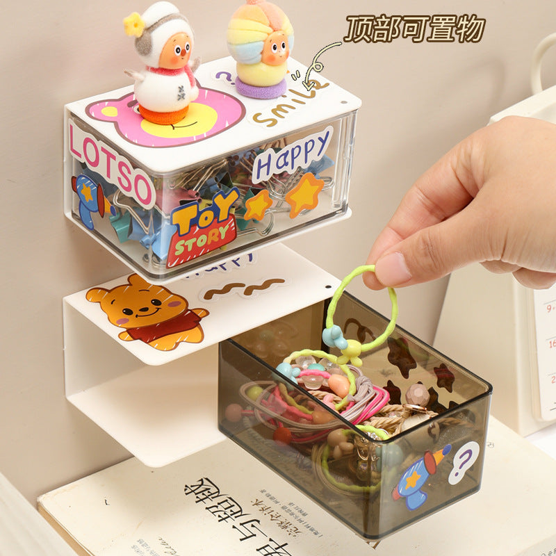 For homewall-mounted dustproof and moisture-proof rotate storage box office dormitory punch-free storage rack for home mirror cabinet storage box