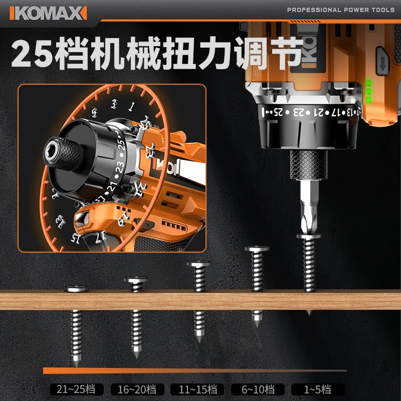Brushless screwdriver - cordless electric screwdriver for home use, compact handheld multi-function lithium battery screwdriver, high torque electric screwdriver