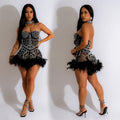 C6583 cross-border   fashion women's solid color mesh rhinestone sleeveless shorts jumpsuit