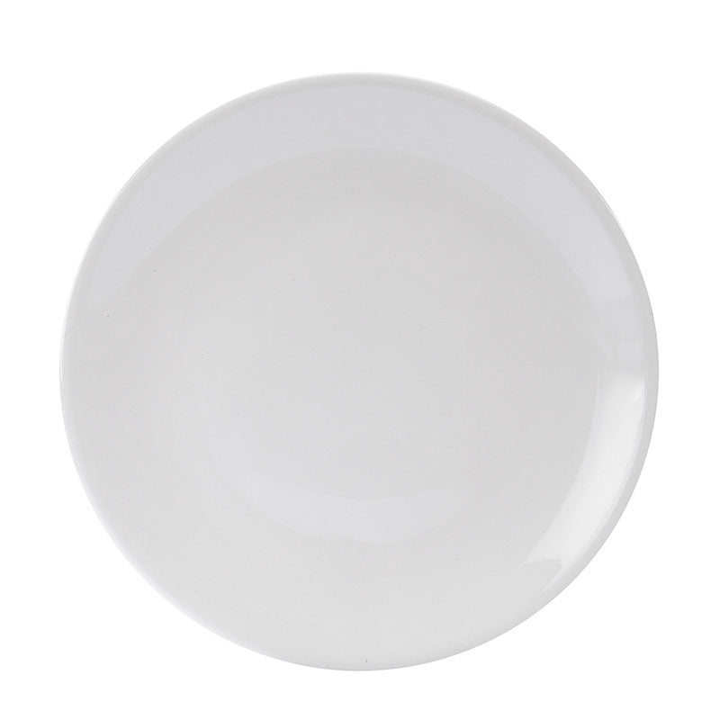 Wholesale shallow plate pure white ceramic plate for home dish plate hotel western food steak plate dish western tableware flat plate