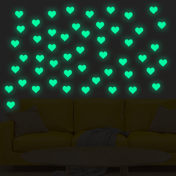 YG219   50 love luminous wall sticker decoration children's room bedroom living room fluorescent sticker