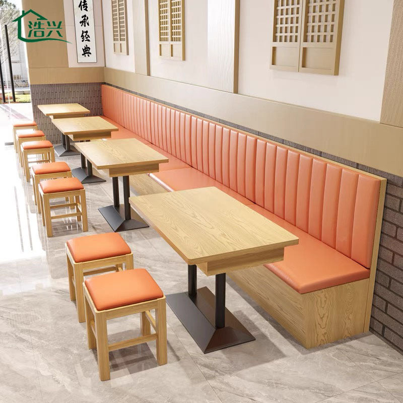 Restaurant against the wall storage card seat sofa commercial hotel noodle restaurant canteen Malatang snacks fast food restaurant table and chair combination