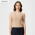 Premium new women's shockproof sports bra top with built-in padding - slim fit, sleeveless yoga top d25029