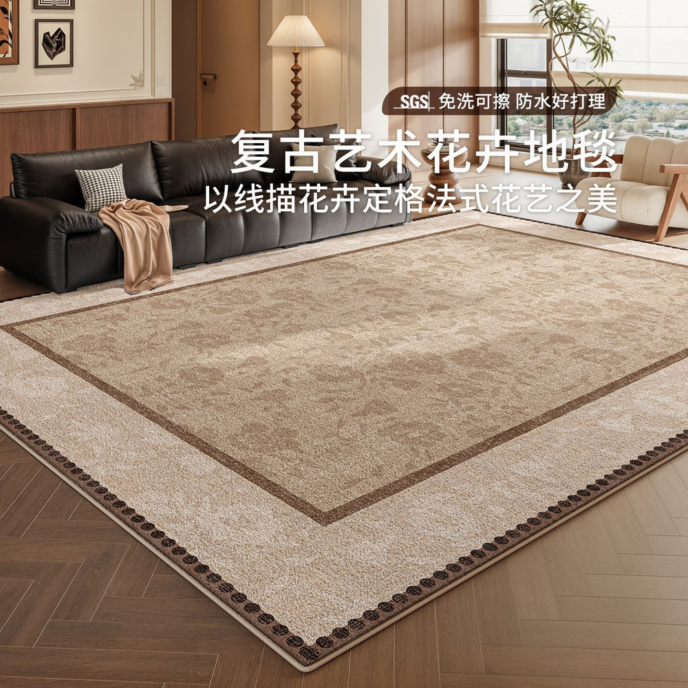Carpet living room french retro2026new arrival medieval no-wash wipeable waterproof anti-fouling bedroom maintenance-free bedside blanket