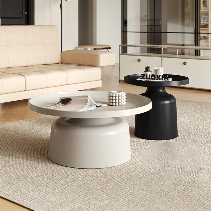 Nordic designer home light luxury modern minimalist living room coffee table round iron art coffee table cream style coffee table