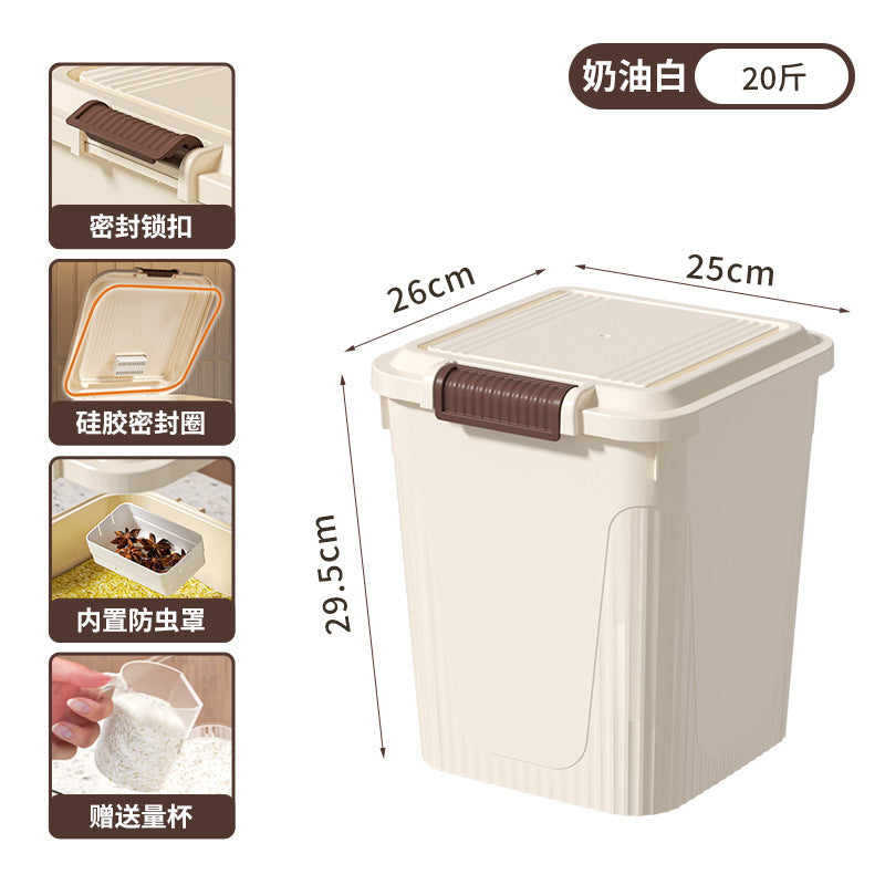 Storage tank for multigrain flour bucket 5kg 10kg Food grade rice tank Sealed insect-proof and moisture-proof 25kg Household rice bucket