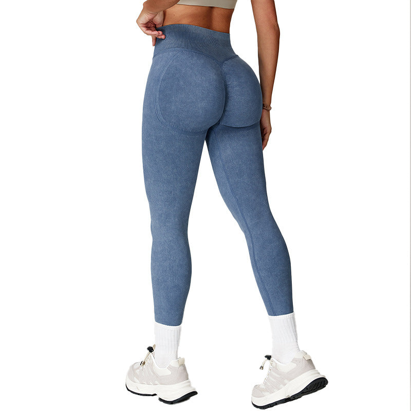 Customized seamless yoga pants, high waist, hip lifting and shaping pants, curved stereo fitness yoga pants for women 5064