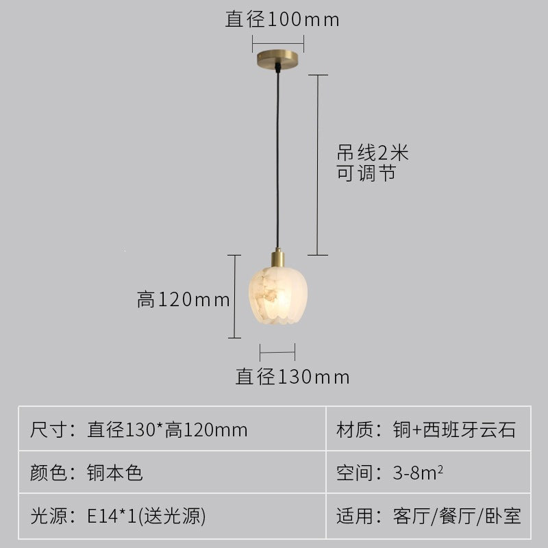 Art lamp cross-border modern simple light luxury marble bedroom bedside small chandelier entrance creative stylish designer