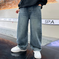 New boys' jeans: spring/autumn wide-leg, straight-leg trousers for kids, stylish boys' clothing, casual pants for teenagers