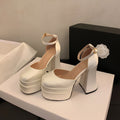 Petites wedding shoes bridal shoes wedding dress handy gadget thick solewaterproof thick heel 12cm high heels hosting performance banquet