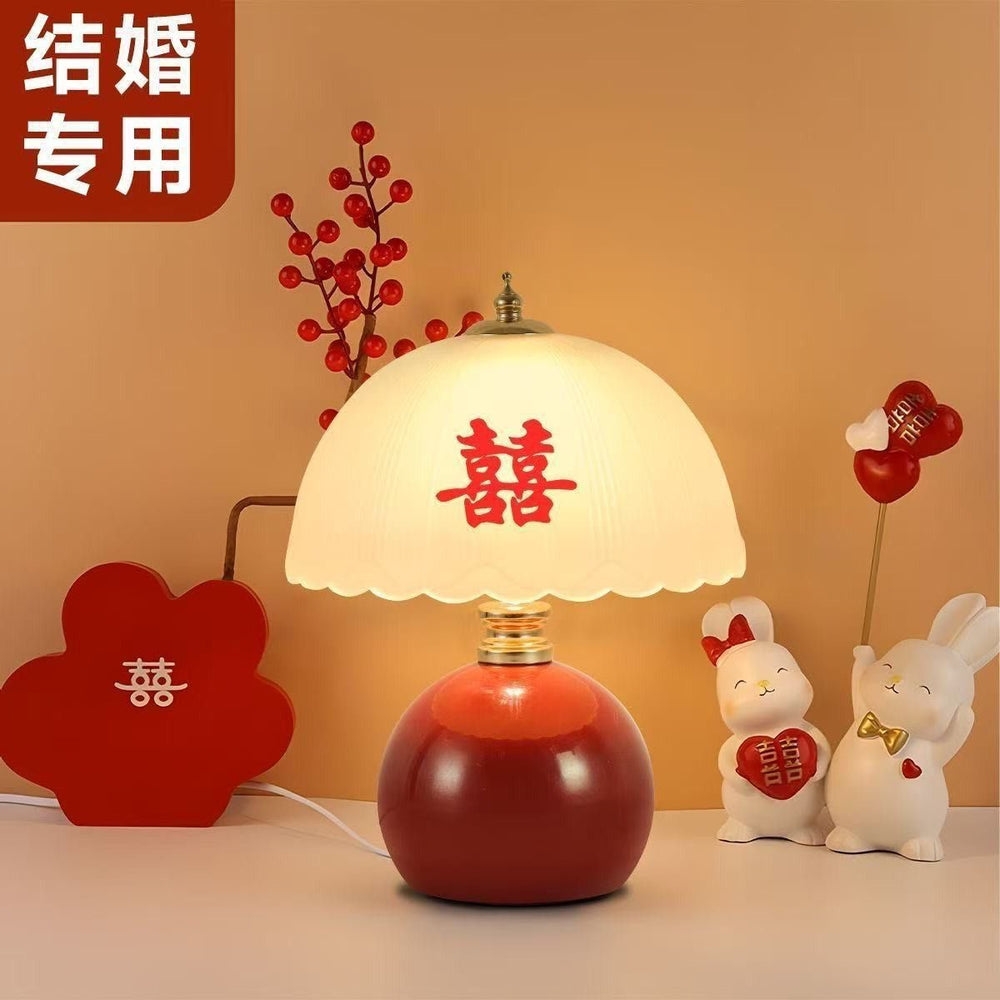 Night light, long-lasting light, wedding lamp, a pair of wedding room bedside decorative table lamps, high-end sense, bridal dowry, wedding gift