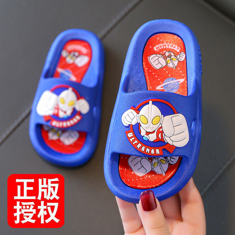 Authentic ultraman kids' slippers - summer anti-slip bath & home slides for boys and girls - baby superman sandals