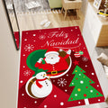 Red christmas floor mat - santa claus & christmas tree coral fleece entrance mat for home & bar
