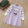 Girls' knit dress -  autumn/winter new collection - sweet bow detail, baby girl dress