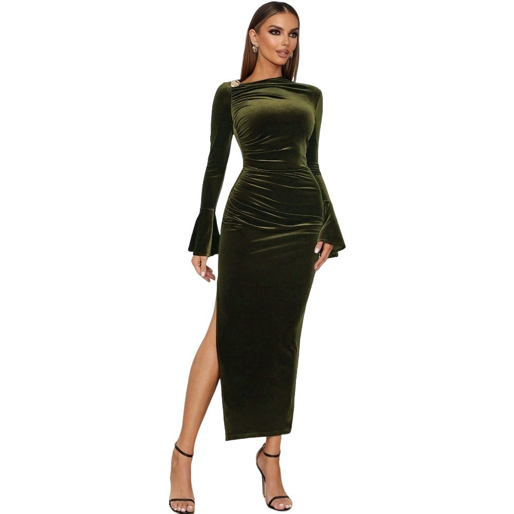 cross-border women's elegant dress - new spring/summer collection, socialite style, chic banquet midi dress
