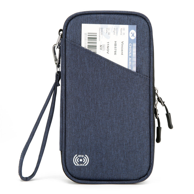 Passport ID bag Thin and light anti-theft brush Boarding portable storage Multi-function bag Large capacity Long ticket clip Money clip