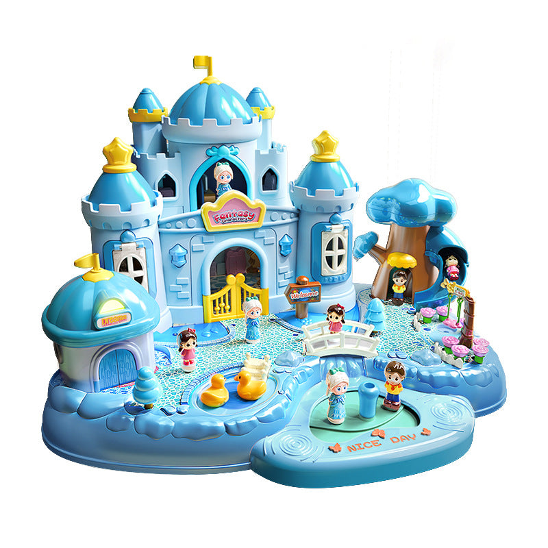 New arrival play house magnetic toy princess doll house small doll girl girl villa suit birthday gift