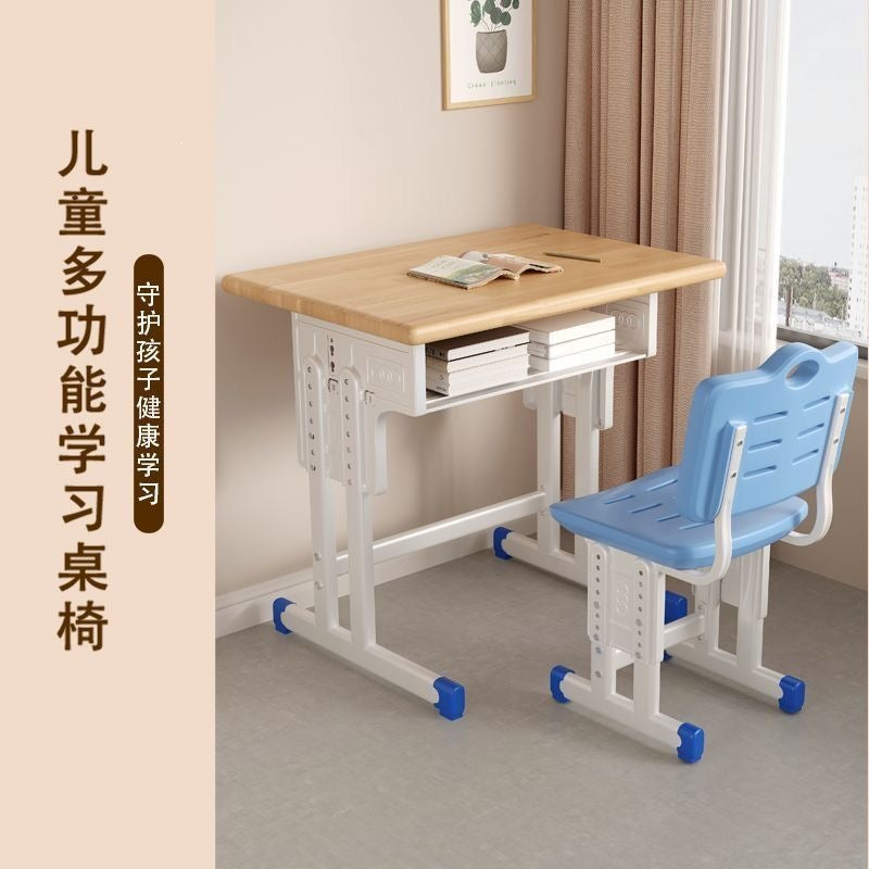 Solid wood children's study desk and chair set - adjustable height, perfect for elementary and middle school students. ideal for boys and girls, this writing desk is made with thickened, eco-friendly materials