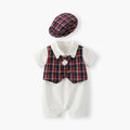 Short-sleeved butt-covering clothing new arrivalpatchworkfake two-piece baby summer onesie baby baby baby clothes category a