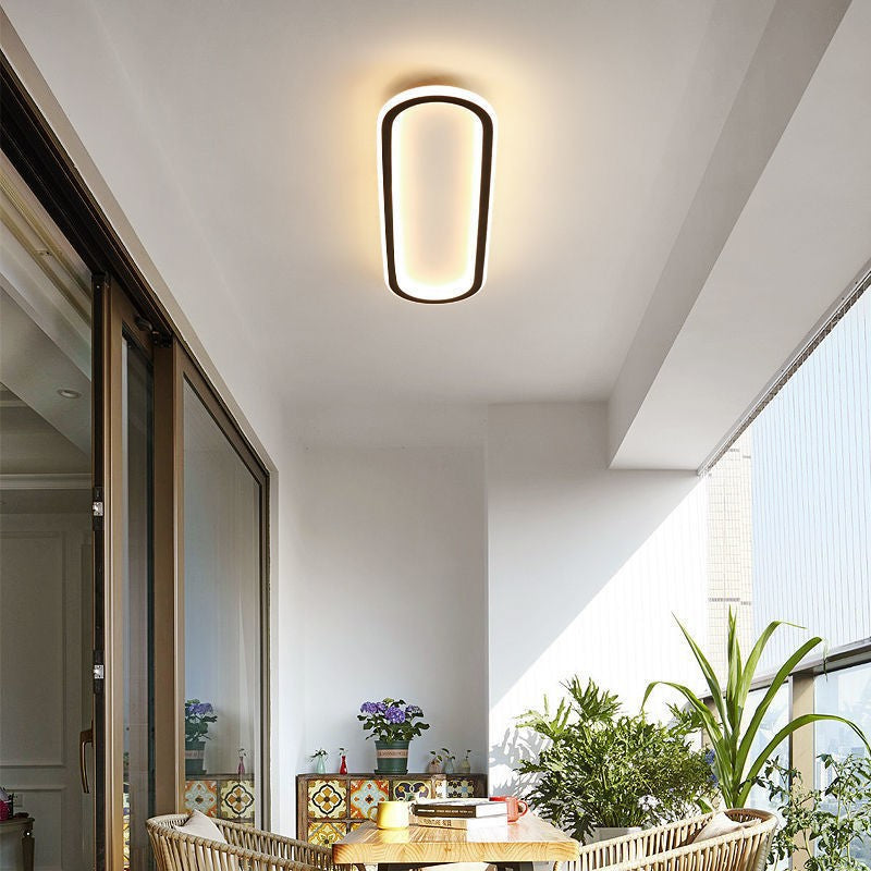 Led linear corridor aisle light - modern minimalist nordic style - ceiling mounted for stairways, balconies, entryways, and closets