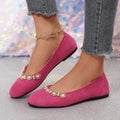 spring new fashion pearl rhinestone flat comfortable women's slip-on elegant low-cut versatile flats