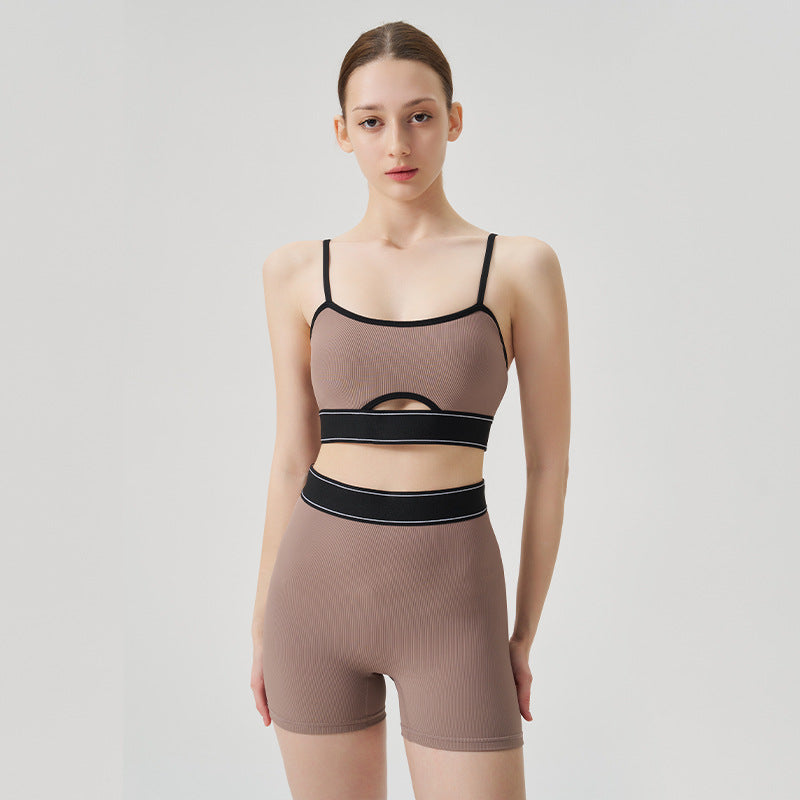 New arrival cross-border sports bra threaded yoga suit bra running fitness topsfashion suspender yoga suit