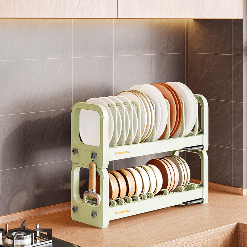 Dish storage rack Drain rack Household multi-functional bowl rack Tableware storage box Cupboard Kitchen dish rack