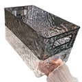 Glacier cosmetic organizer basket - luxury glacier pattern stackable storage box for desktop