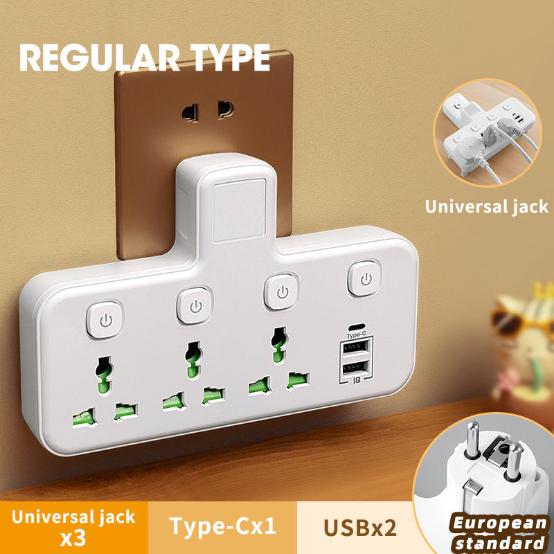 Uk plug adapter hong kong version pd fast charging power strip european standard socket switch wireless night light usb us standard