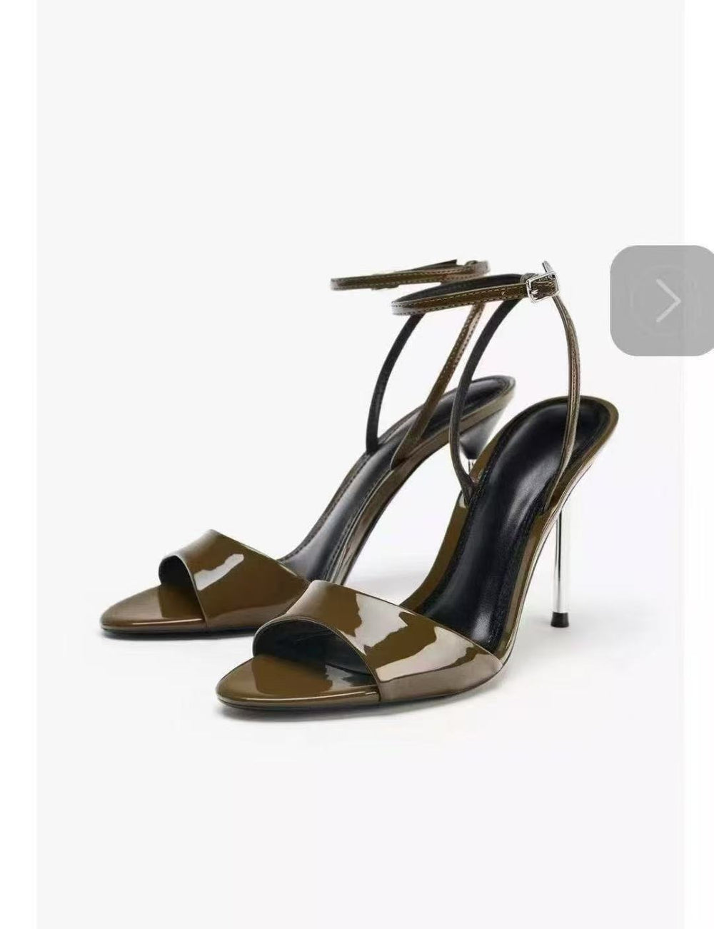 Za2025 new fashion open-toe women's sandals - navy blue, mature style, minimalist single strap, european & american chic, buckle closure