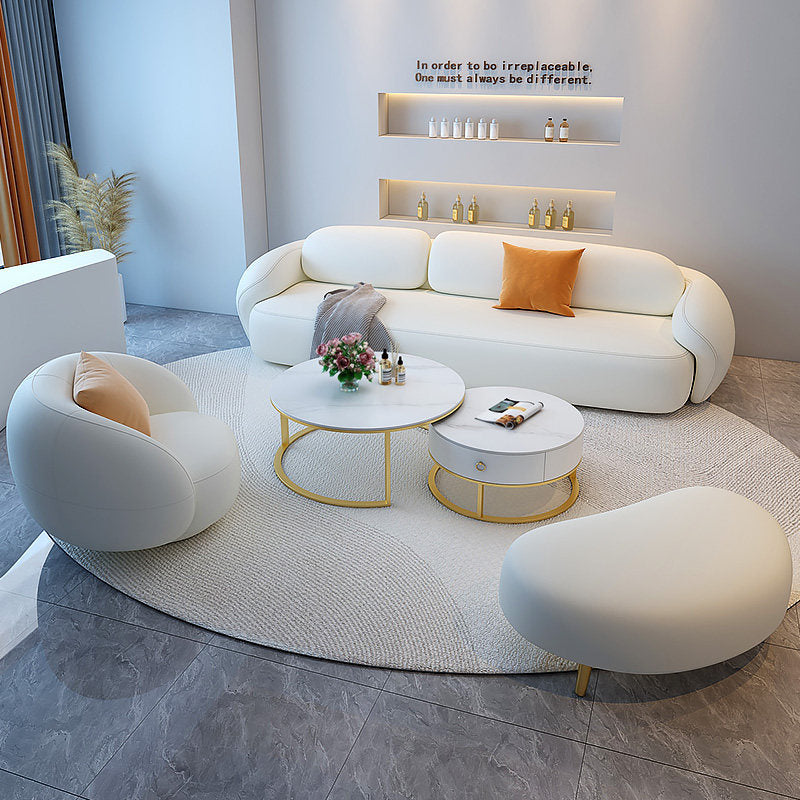 Cream style cat scratching leather sofa for home small apartment beauty salon clothing store reception negotiation rest area modern casual