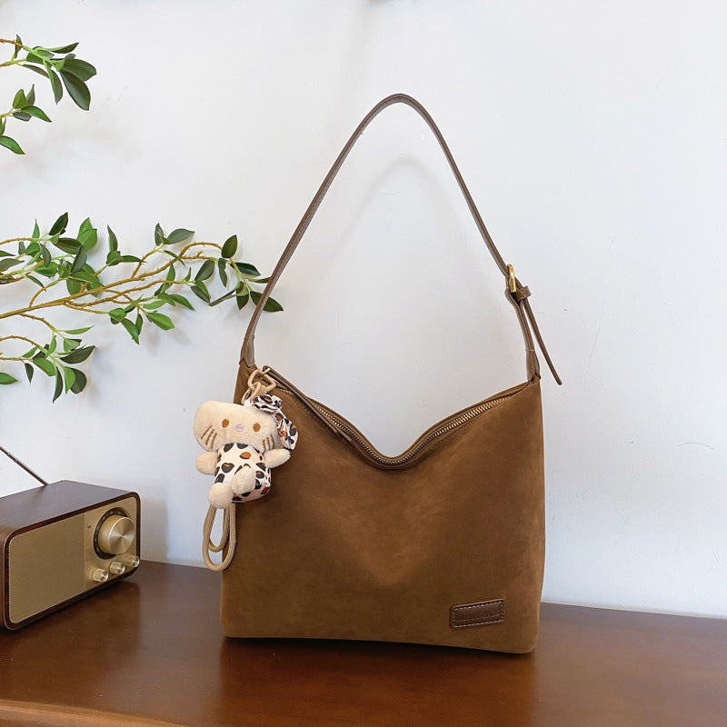 Retro premium matte women's bag high value leopard print commuter oblique span bag casual lazy wind underarm shoulder bag