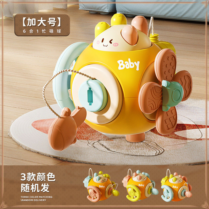 Baby busy ball baby toy 0-1 years old 3 toddlers finger grab ball hexahedron house early education switch button puzzle
