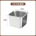 Stainless steel square container with lid - ideal for cafeteria, kitchen, seasoning, condiment, and commercial use - sauce dispenser, jam bowl