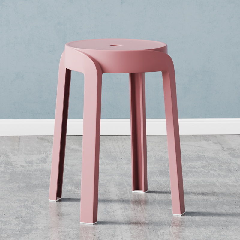 Influencer-approved fashionable plastic stool - thickened, stackable, round stool for home use - nordic dining stool - minimalist creative windmill stool - wholesale