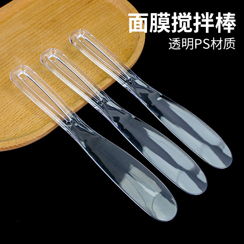 Diy large transparent mixing beauty applicator stick ps mask stick spa tool face mask stick scraper care stick