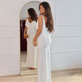 European and american style women's summer  new arrivals: solid color v-neck camisole ruffle trim sexy bodycon mini dress wholesale