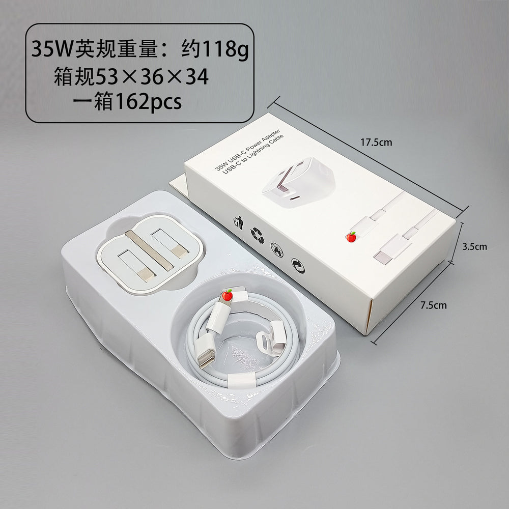 Pd20w/35w uk plug fast charging adapter, compatible with apple chargers, foldable tripod design, ukca certified, type-c connector
