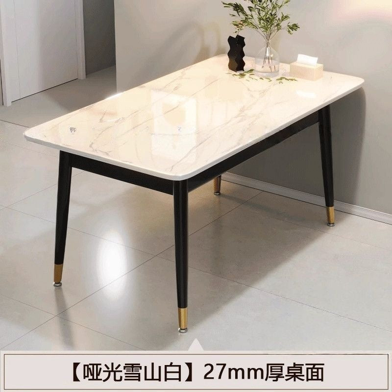 Rock slab dining table and chair combination dining table for home small apartmentaccessible luxury living room dining table rectangular modern marble casual