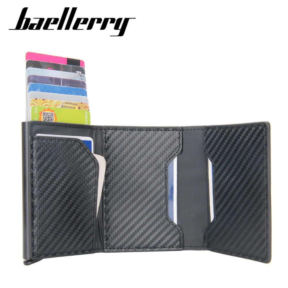 Baellerry new European and American anti-theft metal aluminum box carbon fiber RFID card bag credit card box bank card cover